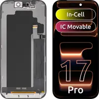 Display cu Touchscreen ZY pentru Apple iPhone 17 Pro, cu Rama, Versiune LCD In-Cell IC Movable, Negru