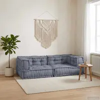 vidaXL Unitate de canapea modulară 3 buc. Țesătură Gri
