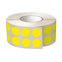 Etichete colorate, rotunde, diametru 10mm, galben, 2 etichete rand, 8660 buc rola