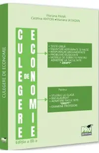 Culegere de economie pentru admiterea la Facultatea de Drept Ed.3