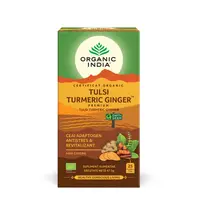Ceai Tulsi (Busuioc Sfant) Turmeric Ghimbir - Ceai Adaptogen Antistres si Revitalizant, eco, 25 de plicuri, Organic India