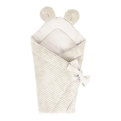 Păturică de înfășat bej din catifea reiată 35x65 cm – Meowbaby