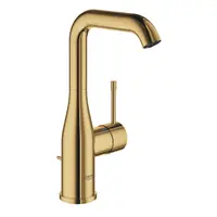 Baterie lavoar Grohe Essence 24174GL1, 3/8 inch, marimea L, pivotanta, cartus ceramic, ventil cu tija, lucios, Auriu
