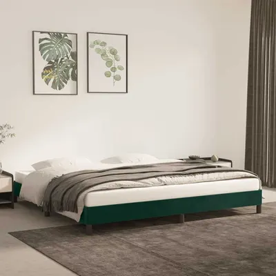 vidaXL Cadru de pat fără saltea, verde închis, 200x200 cm, catifea