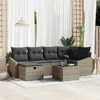 Gossi set de canapea de gradina cu 7 piese si perne gri din ratan sintetic