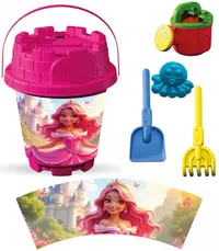 Set cu galeata si accesorii pentru nisip si plaja 19 x 23 cm