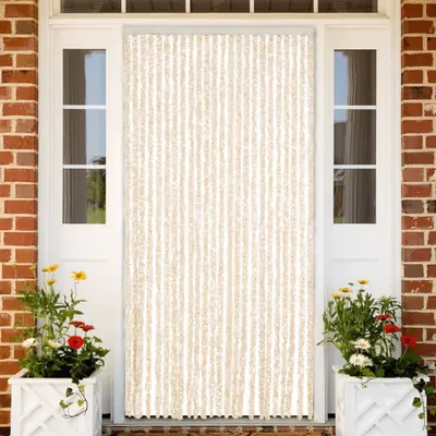 Gossi perdea pentru insecte, bej si alb, 100x220 cm, chenille