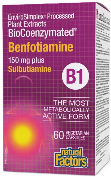 BioCoenzymated Benfotiamine B1, 60 capsule, Natural Factors