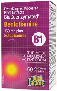 BioCoenzymated Benfotiamine B1, 60 capsule, Natural Factors