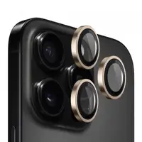 Folie de protectie Camera Spate Blueo Metal Frame pentru Apple iPhone 16 Pro Max / 16 Pro, Sticla Securizata, Bronz