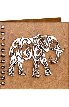 Agenda din lemn: Elefant