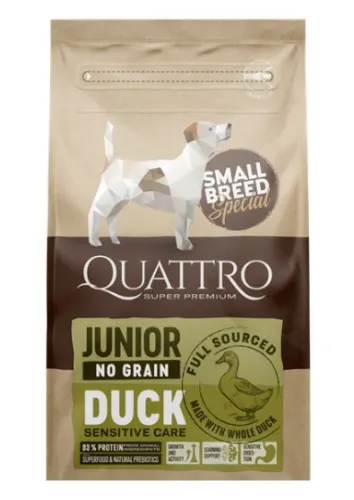 Quattro Dog Small Breed No Grain Junior - 7-kg