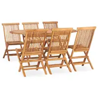 Gossi set mobilier de exterior pliabil, 7 piese, lemn masiv de tec