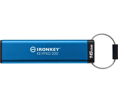 Memorie USB Kingston Keypad 200 16 GB, USB 3.2, Albastru