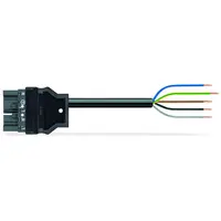 pre-assembled connecting cable; Eca; Plug/open-ended; 5-pole; Cod. L; H05VV-F 5G 2.5 mm²; 6 m; 2,50 mm²; dark gray