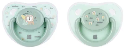 Suzete din silicon KikkaBoo - Savanna, Mint, 0-6 luni, 2 buc.