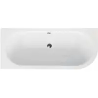 Cada baie asimetrica alba, acril, 160 x 75 cm, orientare stanga, Besco Avita