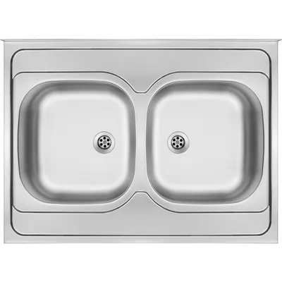 Chiuveta bucatarie inox cu doua cuve crom leinen Deante Tango