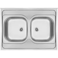 Chiuveta bucatarie inox cu doua cuve crom leinen Deante Tango