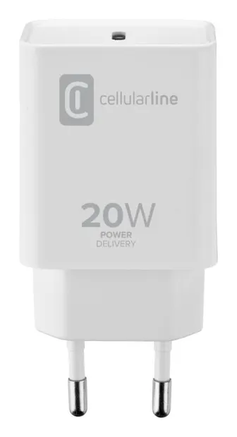 Încărcător Cellularline - Power Delivery USB-C, 20W, alb