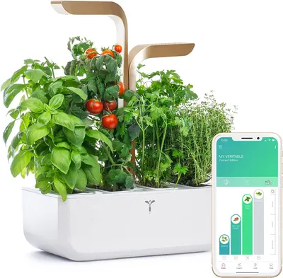 Gradină de casă Veritable - Connect, Bluetooth, 9.5 W, aur alb