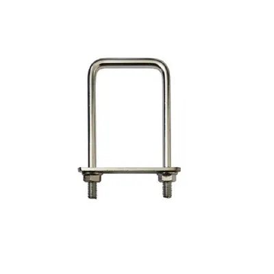 Brida Gard Otel, 60 x 60 mm, Tip U, pentru Fixare Panouri Gard, Stalp Rectangular, Zincat