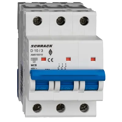 Intreruptor automat modular (MCB) AMPARO 10kA, D 10A, 3 poli