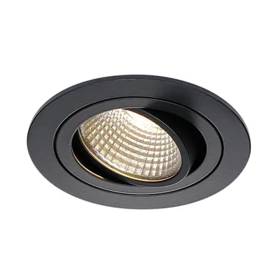 Spot incastrat, NEW TRIA 77 Ceiling lights, black LED, 3000K, round, matt black, 38°, incl. driver, clip springs