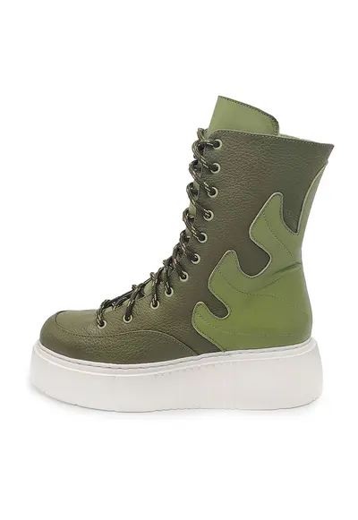 Ghete de piele Monstera - Verde