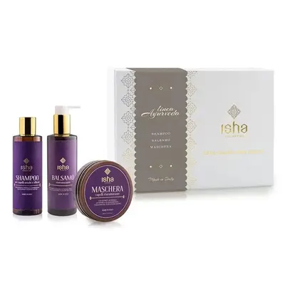 Set cadou ritual ayurvedic pentru par - sampon, balsam, masca Isha