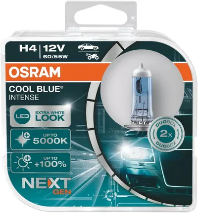 Becuri auto Osram - H4, 64193CBN, Cool Blue Intense