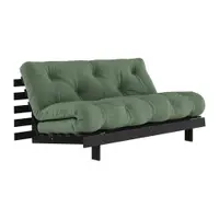 Canapea verde extensibilă 160 cm Roots Black Night – Karup Design