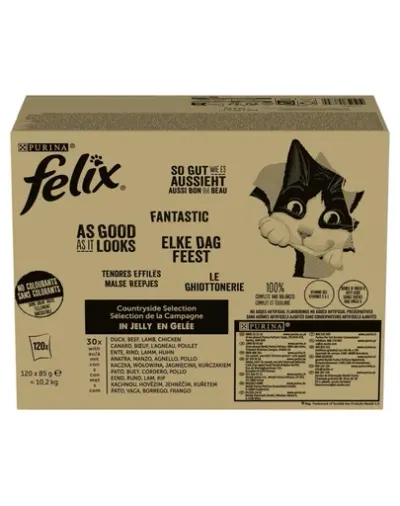 FELIX Fantastic mix carne în jeleu hrană umedă pisici 120x85 g