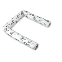 Aparatoare pentru patut, MimiNu, Tip rulou, Cu husa detasabila, Lungime 180 cm, Din bumbac certificat Oeko Tex Standard 100, Blue Plane