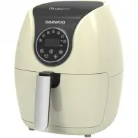 Friteuza cu aer cald Daewoo DAF2000, Putere 1500 W, Capacitate 4 l, 7 programe, Timer 30 minute, Temperatura reglabila 80-200 grade Celsius, Display LCD (Bej)