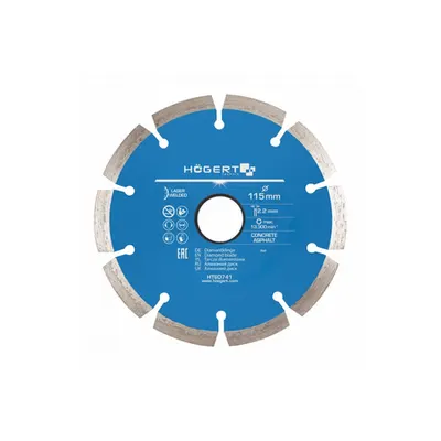 Disc diamantat cu janta segmentata 115 mm, sudat cu laser
