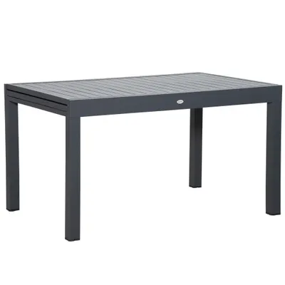 Masa de Gradina Extensibila Outsunny pentru 8-10 Persoane cu Structura din Aluminiu, 135-270x90x75cm, Gri | Aosom Romania