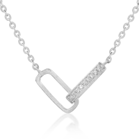 Lant cu pandantiv din aur alb cu diamante de 0.026ct