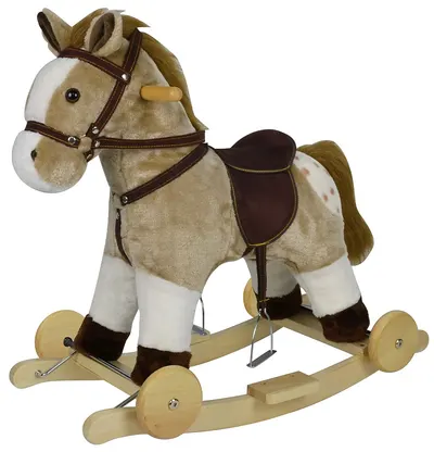 Căluț Balansoar de plus Chipolino - Cu roți, bej