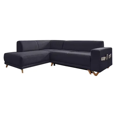 Colțar gri antracit extensibil/cu spațiu de depozitare (cu colț pe partea stângă/în formă de ”L”) Classy Sophie – Miuform