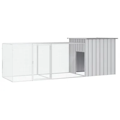 Gossi cotet pentru pasari, gri, 300x91x100 cm, otel galvanizat