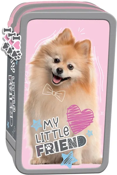 Penar cu rechizite St. Majewski My Little Friend - Sweet Pomeranian, 3 fermoare