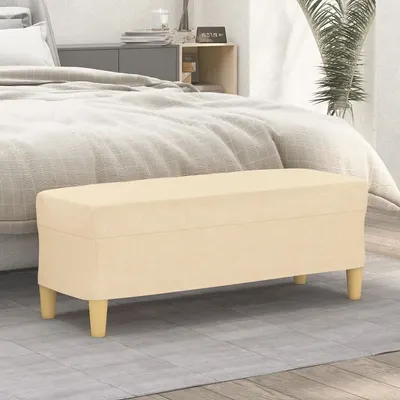 vidaXL Bancă, crem, 100x35x41 cm, textil