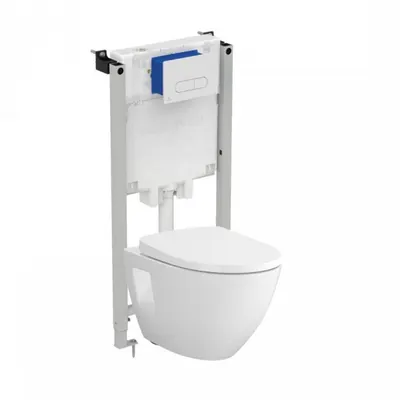 Set vas wc suspendat rimless Cersanit Moduo si rezervor incastrat PROSYS cu clapeta Oleas M1 alb lucios, Ideal Standard