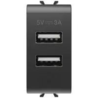 Sursa de alimentare usb tip A+A 3A 1 modul Gewiss Chorus GW12447, negru satin