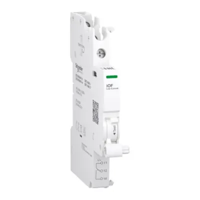 Acti9 A9A, Contact auxiliar nivel scazut, iOF, 1 C/O, 2mA-100mA, 24-250V C.A., 24-220V C.C., conectare pe suport