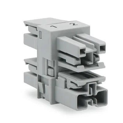 3-way distribution connector; 2-pole; Cod. B; 1 input; 3 outputs; light green
