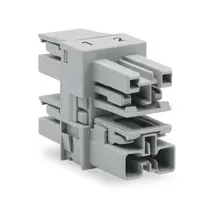3-way distribution connector; 2-pole; Cod. B; 1 input; 3 outputs; light green