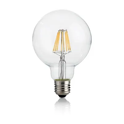 Bec LED Globo transparent, dulie E27, 8 W - 3000 K, lumina calda, D: 95 mm