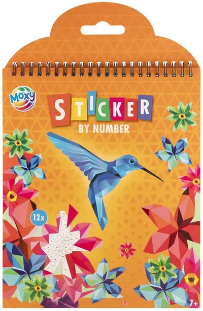 Carte cu abțibilduri pe numere Moxy - Păsări și flori